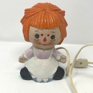 Vintage Lefton Raggedy Ann Figure Night Light 6" Porcelain Lamp Japan Tested